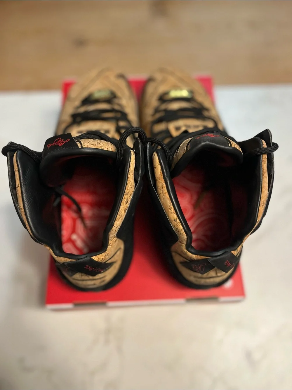 Nike Men’s LeBron 12' Cork High-Top Basketball Shoes in Brown